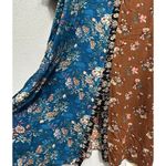 Natural Life  Maxi Dress Large Floral Boho Patchwork Long Sleeve Hippie Button Up Photo 8