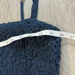 Taylor Sz‎ 2 Navy Blue Crochet Lace Mini Cocktail Elegant Short Party Dress Photo 3