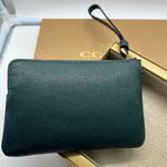 Coach Forrest Green and gold Boxed Corner Zip Wristlet new w/charms Photo 5