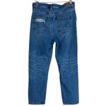 American Eagle Mom Jeans Womens 4 X-Short Medium Wash Distressed Crossover Waist Photo 3