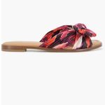 Kensie Kenzie Renata slides women's size 8 bow detail burgundy floral Photo 1