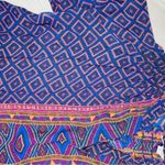 Lucky Brand 3x Aztec design flowey blue and purple crop sleeved shirt / top blou Photo 3