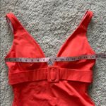 Boden Belted Deep V Swimsuit One Piece in Orange Coral Size 10 Photo 6