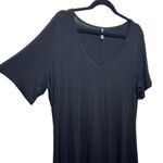 Allegrace Women's Pullover Short Sleeve Shark Bite Hem Tunic Shirt Dress Size 1X Black Photo 4