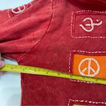 Boho Women Patchwork Peace Hippie Zip Up Red Hoodie Jacket Nepal LG Festival Photo 3