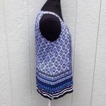 Cato Blue & White Scarf Print Sleeveless Top L Photo 10