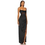 Nookie Emelie Gown in Black Medium New Womens Long Corset Maxi Dress Photo 2