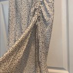 Forever 21 Women’s Cheetah Print Skirt with Slit White/Black Side Zipper Size Small Photo 1