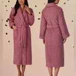 ROOM SERVICE COZY WRAP CABLE KNIT PINK ROBE MEDIUM Photo 1