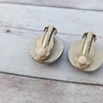 Vintage Clip On Earrings Dark Brown & Black Animal Print Photo 6