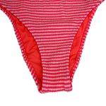 Aerie  Crinkle Stripe High Cut Cheeky Bikini Bottom Neon M New Photo 3