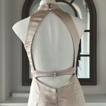 NEW Lovely High Neck Backless Maxi Dress With Slim Belt, Champagne Size 2, $242 Gold Photo 9