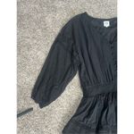 Aerie  Rock 'N' Ruffle Mini Dress Black Long Sleeve Boho Smocked Lace Size XL Photo 7