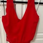 Lulus NWT Lulu’s Red Halter Bodysuit Photo 1