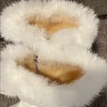 White Quilted Fur Trim Boots Size 11 Photo 5