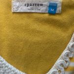 Anthropologie Sparrow EUC Yellow and White Striped Sweater Size M Photo 2