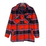 BLANKNYC Plaid Jacket Shacket Womens XS Orange Black Preppy Boho Casual Classic Photo 2