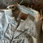 American Eagle Cropped  Denim Distressed Jacket Photo 5