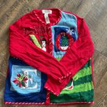 Tiara International Tiara Women's Christmas Cardigan Sweater XL‎ Multicolor Festive Holiday NOEL Photo 5