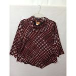 Ruby Rd  Women Petite Lg Black Red White  Cowl Neck Pullover Flowing‎ Blouse Photo 6