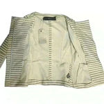 Veda 100% Leather Striped Moto Jacket. Size SP Tan Photo 6
