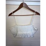 AMERICAN EAGLE Smocked Crop Top Size Large L White COQUETTE COTTAGE FEMININE Photo 4