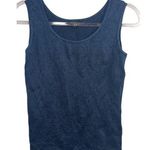 Lafayette 148 Knit Top Women Blue Small Linen Cotton Quiet Luxury Minimalist Photo 0