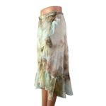 Allison Womens Multicolor Tie Dye Chiffon Asymmetric Ruffles Midi Wrap Skirt S/P Photo 1