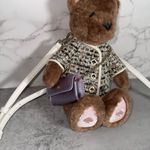 Kate Spade NWT KI972 Oh What Fun 3D Teddy Bear Crossbody Faux Fur Tweed $449 Photo 8