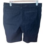 Apt. 9  Womens Blue Denim Flat Front Stretch Slash Pockets Bermuda Shorts Size 14 Photo 1