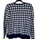 Draper James  Cardigan Set‎ Gold Button Navy and White Gingham Print Old Money Photo 2