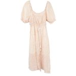 Moon River Moon River Womens Milkmaid Resortwear Poplin Striped Puff Sleeve Midi Dress M Photo 1