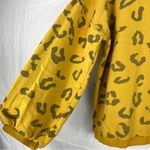 easel Easle Women Sweater Balloon Sleeve Animal Print Mustard Photo 1