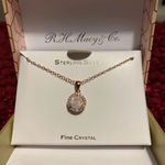R.H.Macy & Co Sterling silver rose gold tone with fine crystal pendant necklace Photo 2