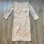 Sue Wong  Blush Pink Lace Bodycon Cocktail Dress Size 8 Photo 3