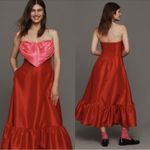 Hutch NWT Strapless Heart Red Maxi Bold Ruffle Dress Sz 8P Photo 3
