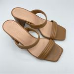 J.Crew  Evelyn double-strap heels in leather size 8 in sand castle tan‎ neutral Photo 1