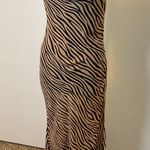 Nasty Gal 14. Zebra Print Cowl Neck Swim Coverup - Brown and Black Size 6 Photo 2