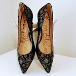 Sam Edelman  Tristan Pointed Toe Pumps in Gold Floral Fabric Print 9.5 Photo 3