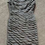 Adrianna Papell  Women’s Dress Gray‎ Tiered Ruffle Short Sleeve Formal Size 6 Photo 0