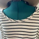 We The Free Free People White and Black Auntie Em Waffle Knit Peplum Long Sleeve Photo 4