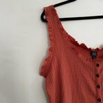 Wild Fable Women’s XXL. Dusty Rose Waffle Knit Ruffle Hem Button Down Tank Top Photo 8