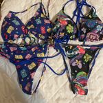 Romwe  Blue and White Bear Print Bikini Photo 2