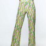 ZARA Retro Printed Linen Blend Flared Trousers Photo 0