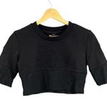 Moche Black Mesh Panel Crop Top Size XXS Athletic Short Sleeve Streetwear Photo 0