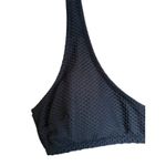 Aerie Jacquard Textured Voop Plunge Bikini Top Black Size Large NWT Photo 2