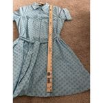 Kate Spade Blue Floral Embroidered Cotton Button Shirt Dress Size Large Summer Photo 7