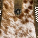 New Myra Western Boho Purse Handbag Cowhide Fur Leather Travel Tote Bag S5229 White Photo 2