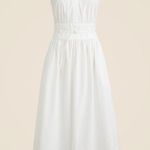 J.Crew  Fitted Waist Shirtdress Cotton Poplin Midi A Line Classic White US 10 NWT Photo 2