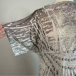 Y2K Burnout Sequin + Lace Floral Grunge Babydoll Top/Dress 🌹 Gray Size XL Photo 3